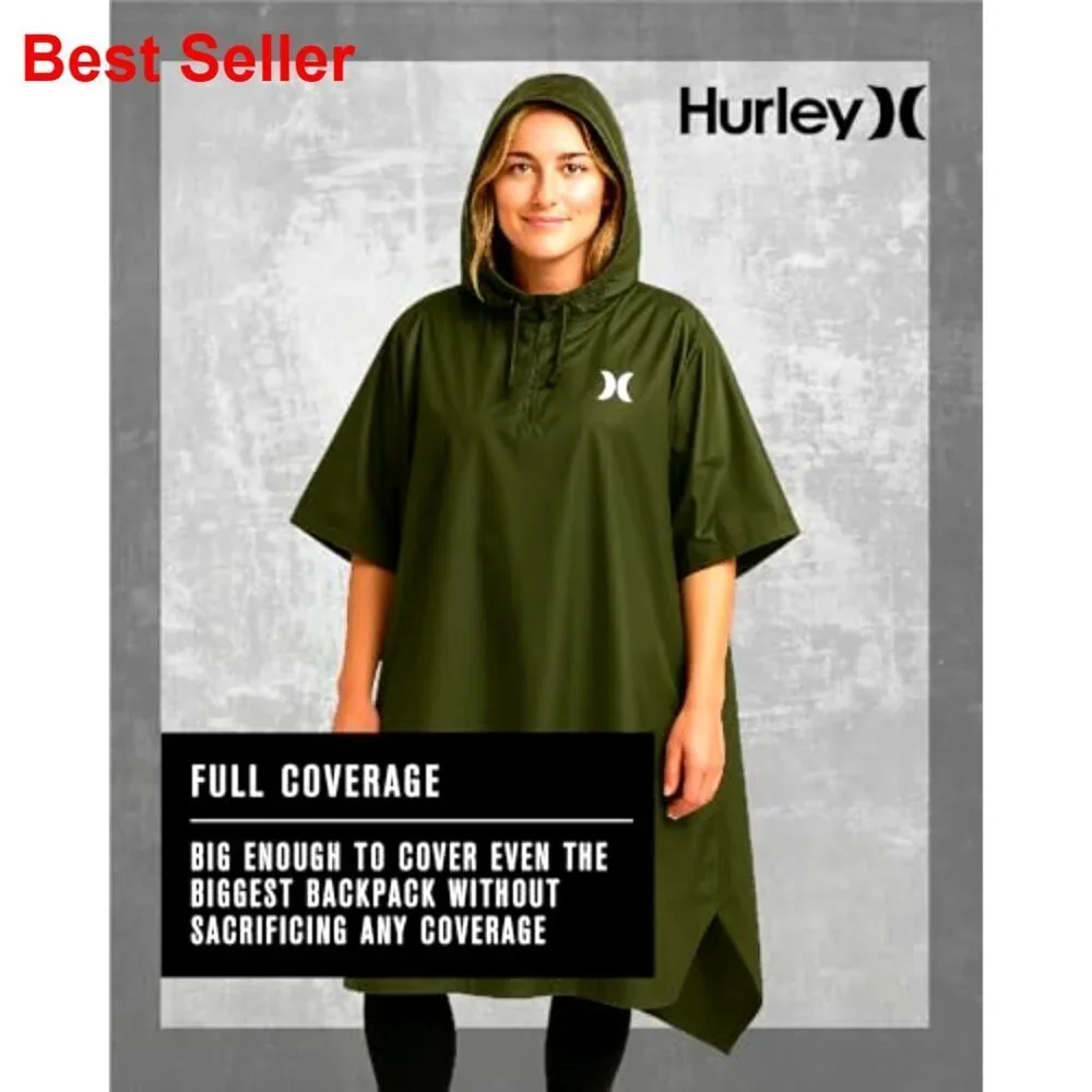 Waterproof Rain Poncho, Lightweight Packable for Hiking Camping Emergency